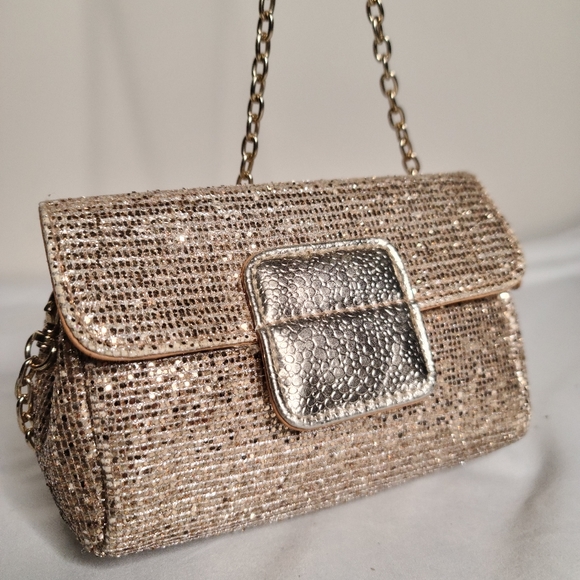 Small Gold Glitter Chain Bag - Picture 2 of 2